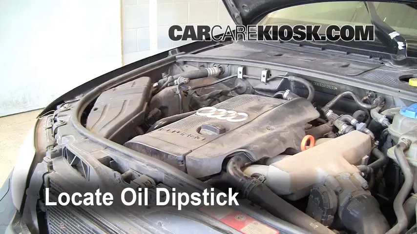 2002 Audi A4 Quattro 1.8L 4 Cyl. Turbo Oil Check Oil Level